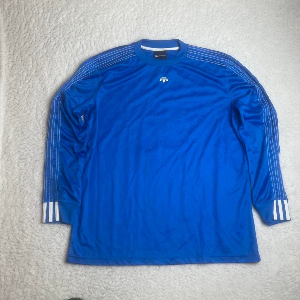 Adidas‎ Alexander Wang men's blue embroidered long sleeve shirt jersey L
